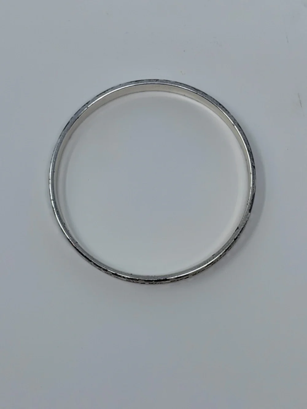 Brighton Silver Tone Scroll Etched Classic Stackable Bangle Bracelet